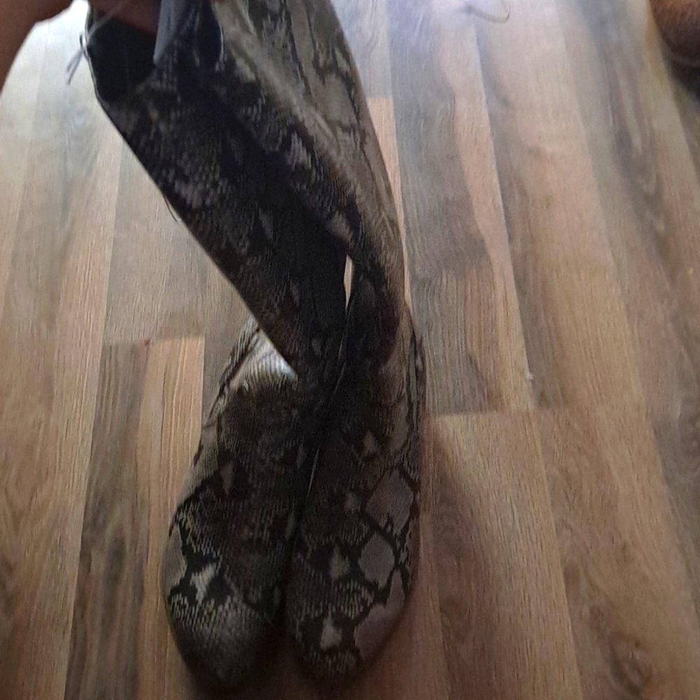 Size 12W Snake Print Boots Brand New, Never Worn